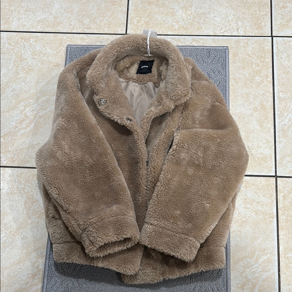 Cozy Tan Faux Fur Jacket